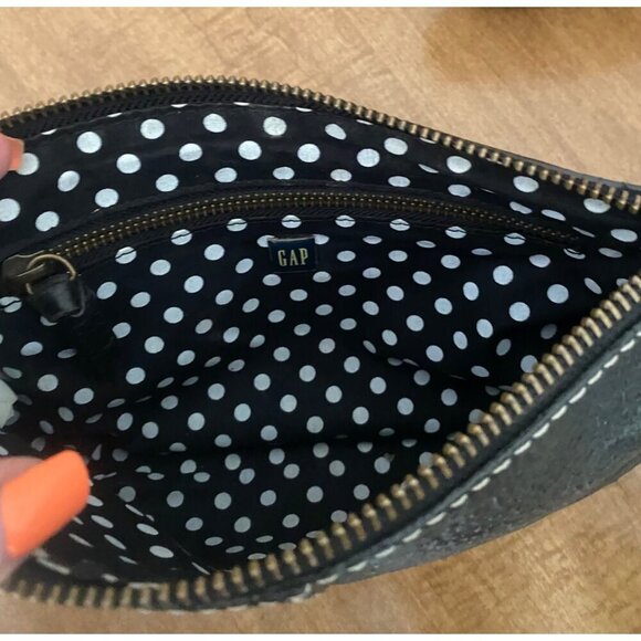 Vintage Y2K Black Pebbled Leather Baguette Mini Shoulder Bag - Picture 3 of 3